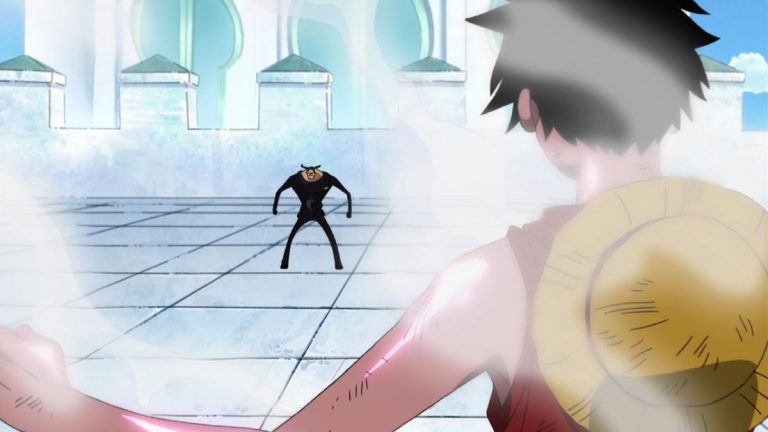 Official One Piece Episode 273 story scene from the Enies Lobby Robin and Gear Second conflict