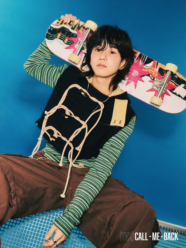 Hyunsoo of TNX in an official color promotional portrait