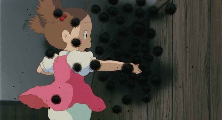 Mei exploring the Kusakabe house from a child’s eye level