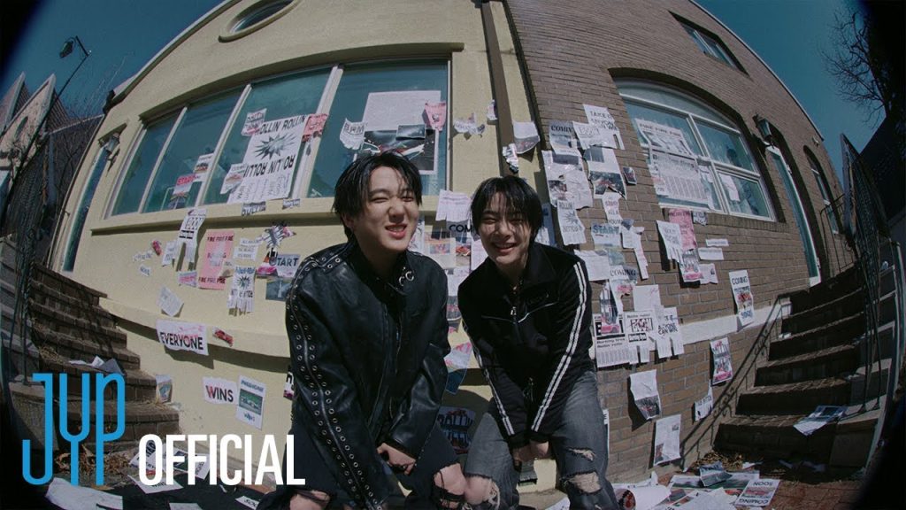 Changbin and I.N in the official Burnin Tires unit video