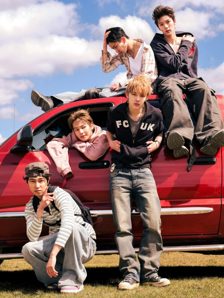 WAYF BOYS members Andrew, Junmyeong, Anderson, Samuel and Ryan together