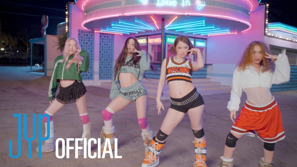 GIRLSET members Lexi, Camila, Kendall and Savanna performing the Tweak choreography as a four-member formation