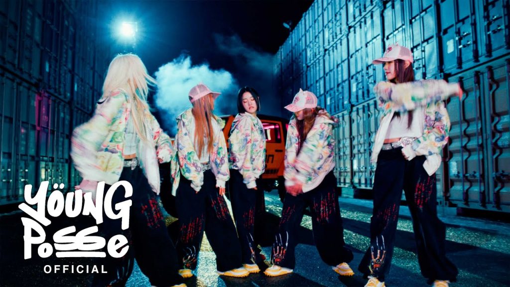 YOUNG POSSE with Verbal Jint, NSW yoon and Token in the YOUNG POSSE UP official music video.