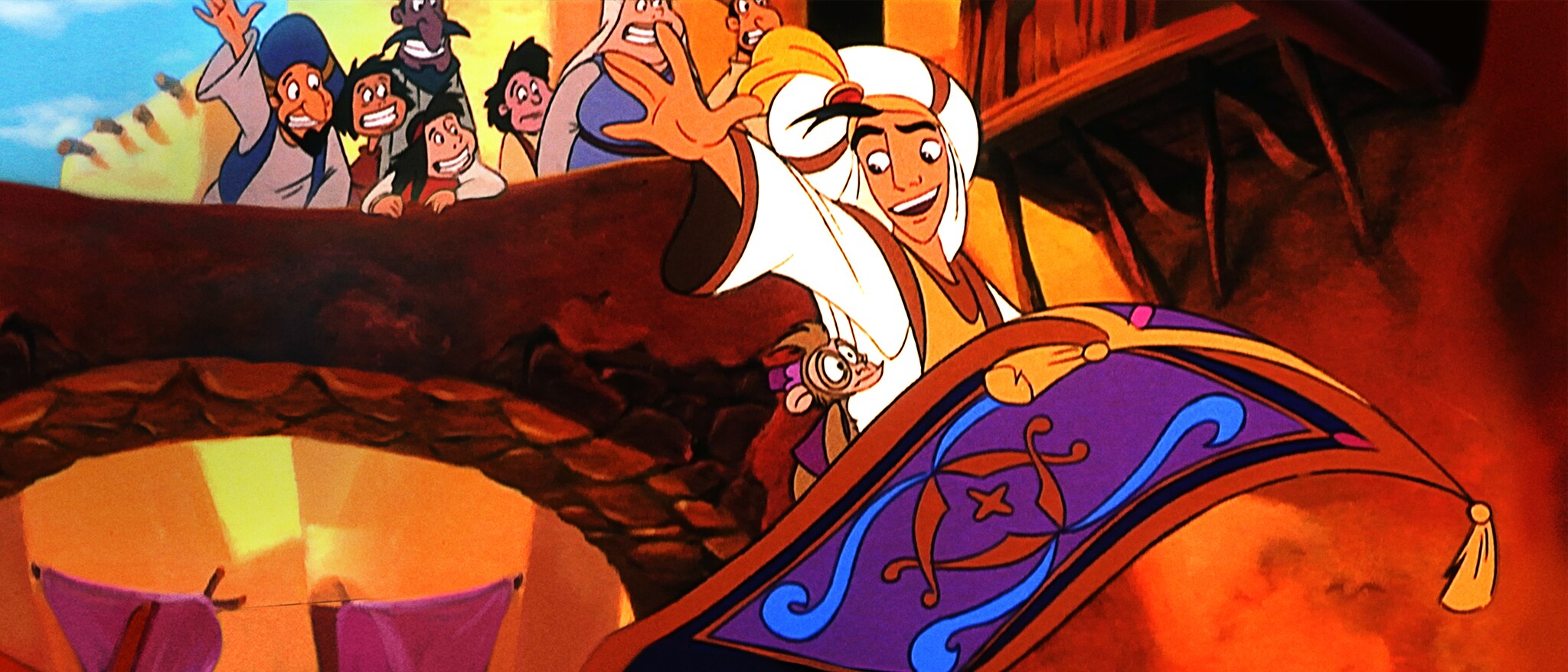 Aladdin and Cassim in official Disney artwork for Aladdin and the King of Thieves