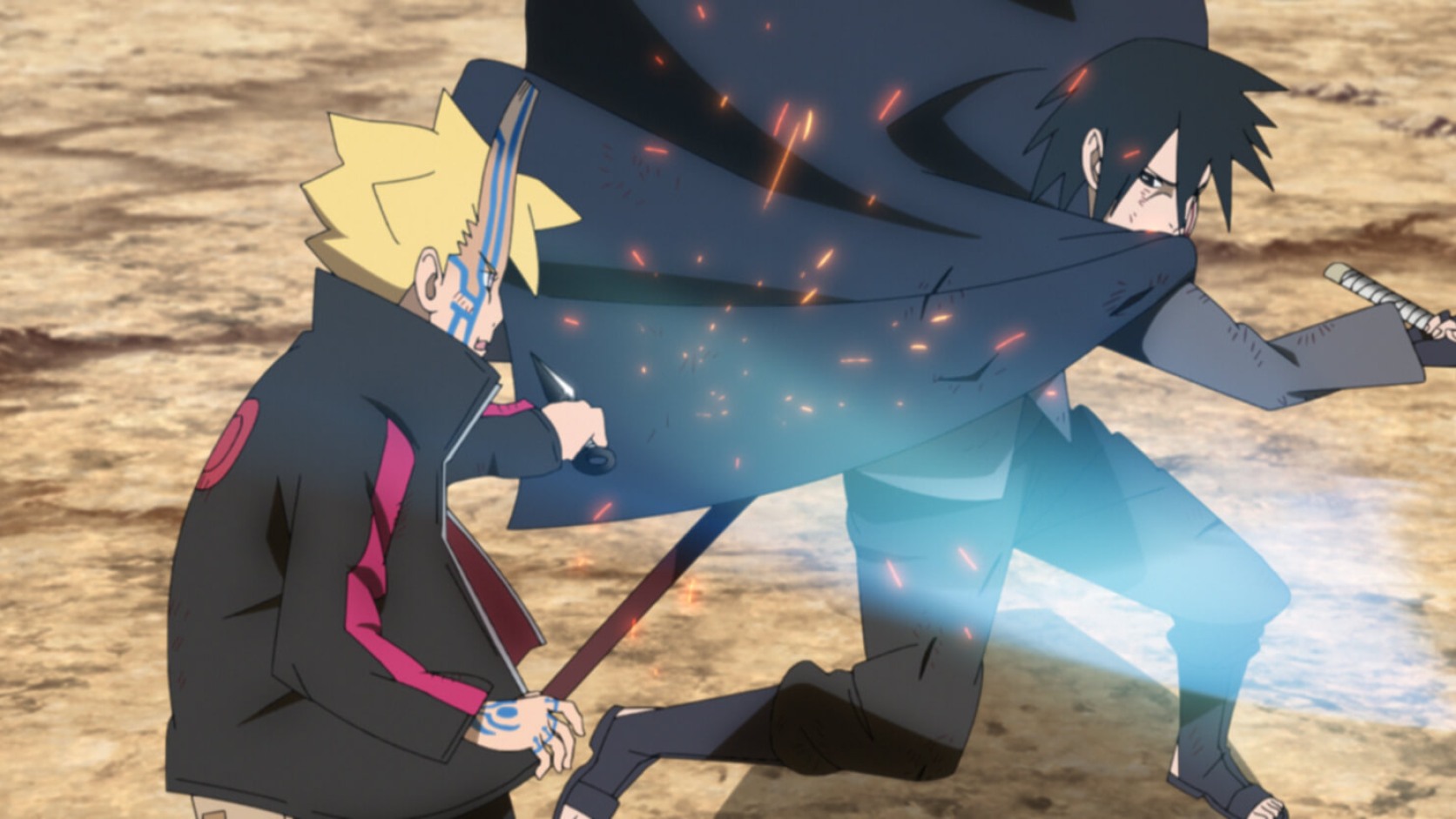 Boruto under Momoshiki control fights Sasuke in Boruto Episode 218 Partner