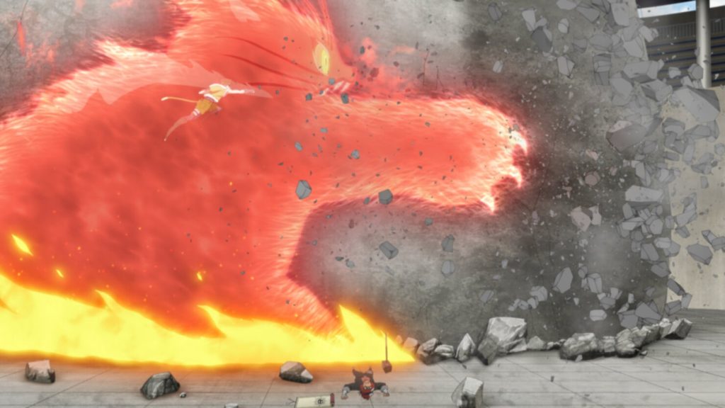 Wasabi summons the fiery Monster Cat during Boruto Episode 224