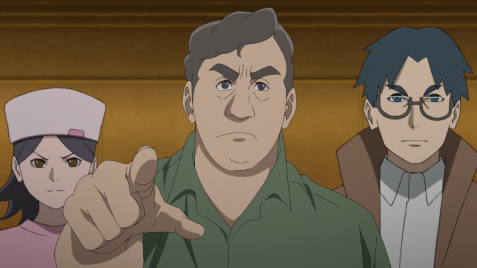 A passenger accuses Kyoho as Denki watches in Boruto Episode 238