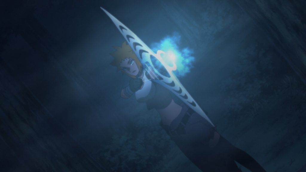 Seiren advances with her weapon drawn in Boruto Episode 242
