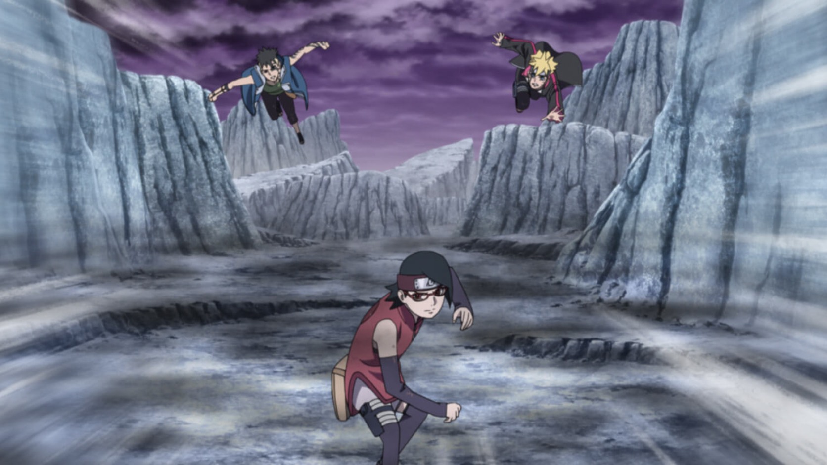 Sarada leads Kawaki and Boruto in Boruto Episode 206 The New Team Seven