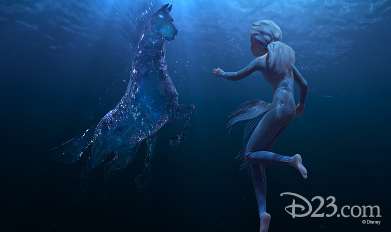 The Nokk facing Elsa in an official Frozen II still