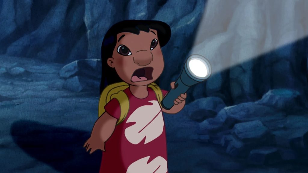 Lilo, Stitch, and their friends investigate the Night Marchers in the Lilo & Stitch episode Belle
