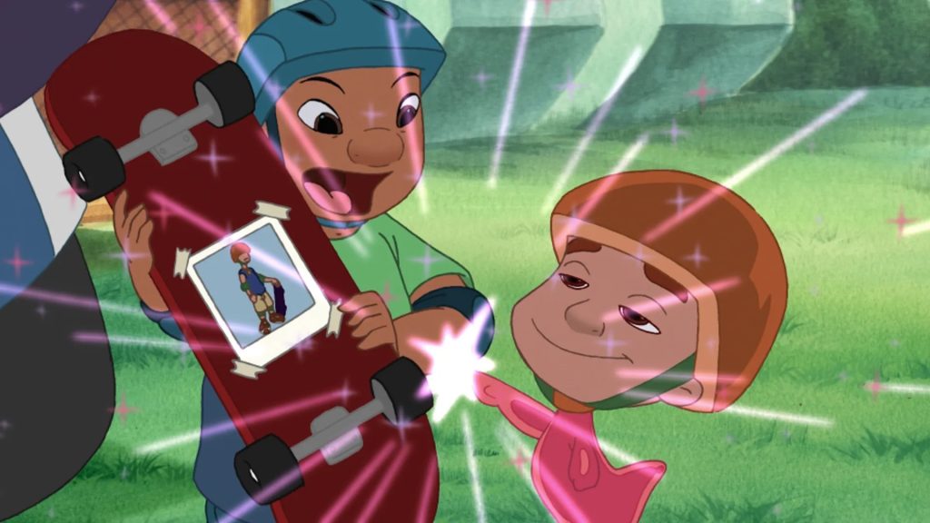 Lilo and Jake Long meet during the Lilo & Stitch crossover episode Morpholomew