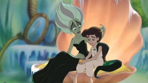 Morgana speaking with Melody in an official Return to the Sea film still