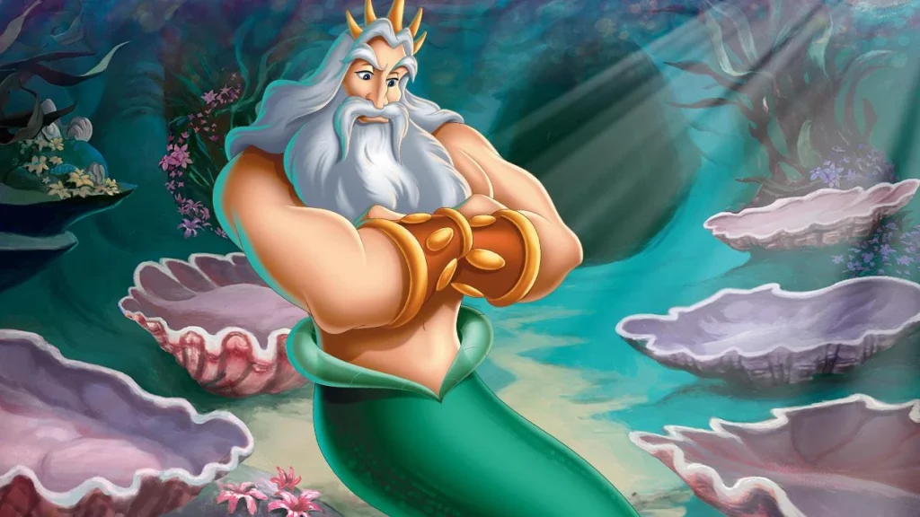 King Triton standing with folded arms in an official Disney character image