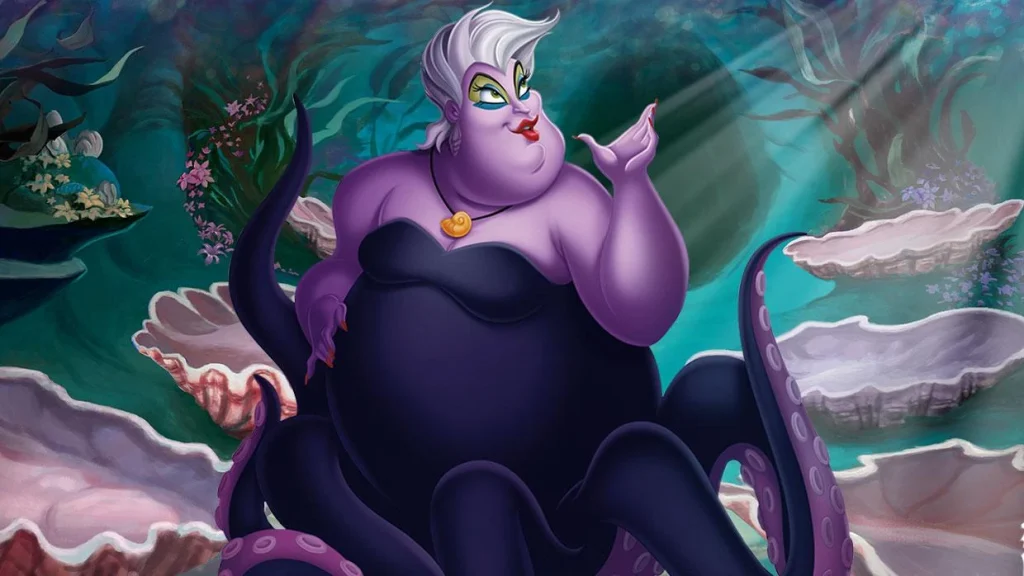 Ursula posing in her undersea lair in an official Disney character image