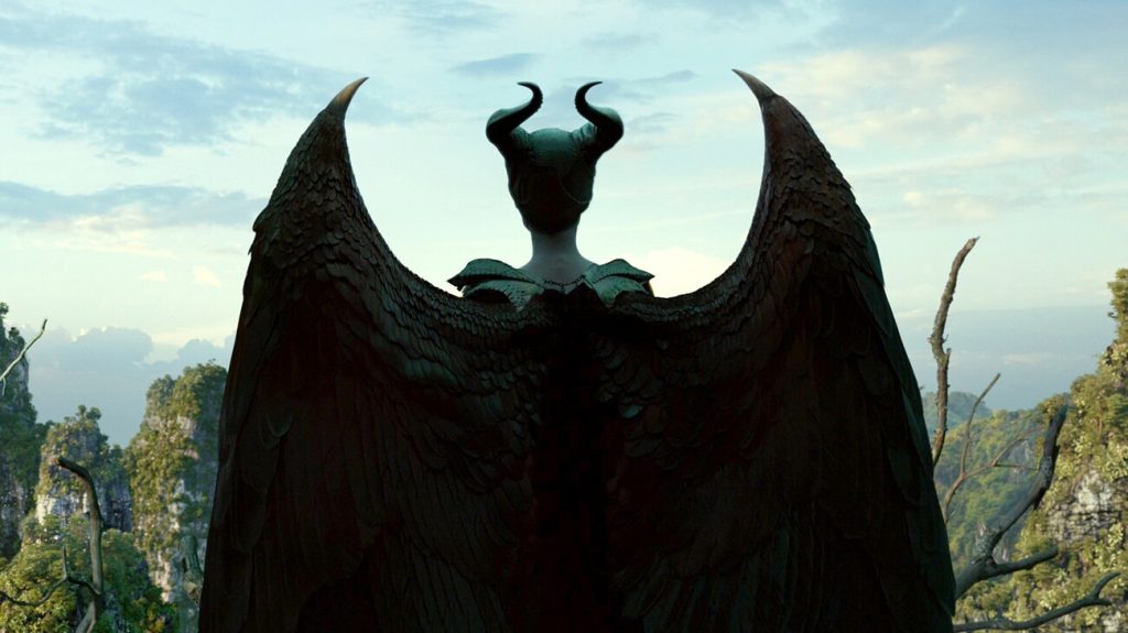 Maleficent and Aurora in an official Disney film still