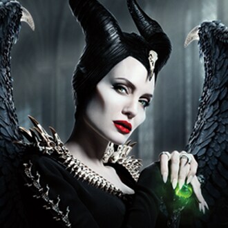 Original CVM Sekai fan art of Maleficent between a thorn castle and the living fairy Moors with dark wings and lavender magic