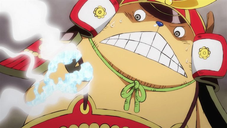 Official One Piece Episode 1008 story scene from Queen, Apoo, Zoro, X Drake, Chopper, Brook, Nami, Usopp, Ulti, Page One, Tama, Carrot, Wanda, Marco, Big Mom, Yamato, Momonosuke, Shinobu, Law, Kid, Killer, Sanji, Jinbe, Kaido, and the Scabbards