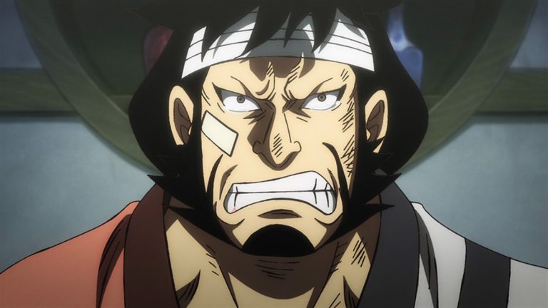 Official One Piece Episode 1024 story scene from Chopper, Hyogoro, Yatappe, Omasa, Queen, Marco, the Scabbards, Kanjuro, Ashura, Momonosuke, Yamato, Inuarashi, Jack, Orochi, Fukurokuju, Raizo, Luffy, Zoro, Law, Kid, Killer, Kaido, Big Mom, Zeus, Prometheus, and Napoleon