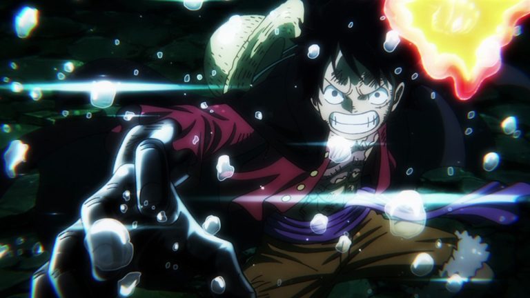 Official One Piece Episode 1026 story scene from Chopper, Hyogoro, Yatappe, Omasa, Queen, Marco, the Scabbards, Kanjuro, Ashura, Momonosuke, Yamato, Inuarashi, Jack, Orochi, Fukurokuju, Raizo, Luffy, Zoro, Law, Kid, Killer, Kaido, Big Mom, Zeus, Prometheus, and Napoleon