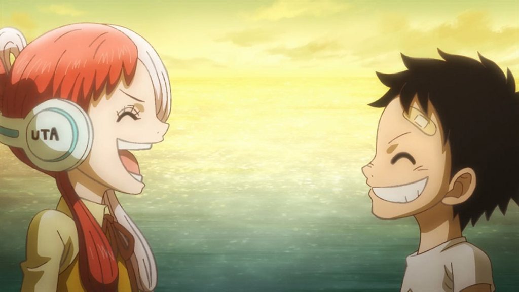 Official One Piece Episode 1030 story scene from Zoro, Law, Luffy, Kaido, Big Mom, Hera, Zeus, Kid, Killer, Hawkins, Uta, Shanks, Benn Beckman, Nami, Usopp, Tama, Komachiyo, Page One, Yamato, Momonosuke, Oden, and the Red Hair Pirates