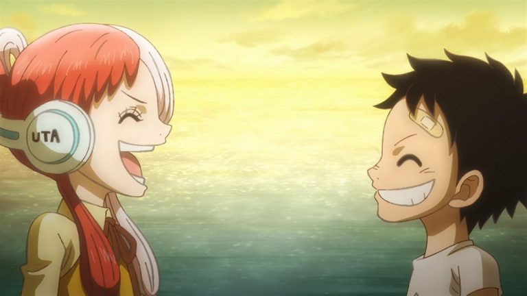 Official One Piece Episode 1030 story scene from Zoro, Law, Luffy, Kaido, Big Mom, Hera, Zeus, Kid, Killer, Hawkins, Uta, Shanks, Benn Beckman, Nami, Usopp, Tama, Komachiyo, Page One, Yamato, Momonosuke, Oden, and the Red Hair Pirates