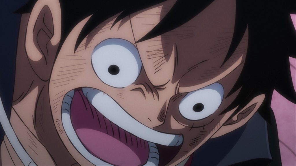 Official One Piece Episode 1050 story scene from Zoro, Sanji, Franky, the Heart Pirates, Jinbe, Kid, Usopp, Tama, Big Mom, Brook, Robin, Inuarashi, Jack, Nekomamushi, Perospero, Pedro, Raizo, Fukurokuju, Momonosuke, Luffy, Yamato, Kaido, Ushimaru, the Wano samurai, Shinobu, Law, and Orochi