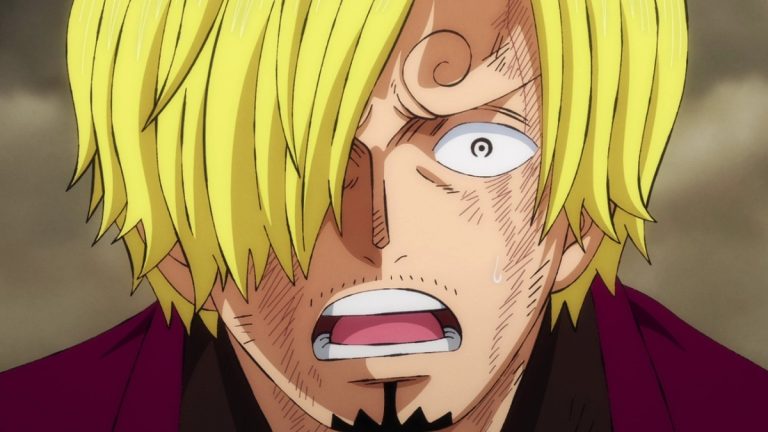 Official One Piece Episode 1055 story scene from Momonosuke, Yamato, Onigashima, Sanji, Queen, Judge, Germa 66, Zoro, King, Robin, CP0, Lucci, Killer, Hawkins, Kid, Big Mom, Apoo, Drake, Nami, Usopp, Kinemon, Kiku, Kanjuro, Orochi, Kazenbo, Law, Hera, Prometheus, and Napoleon