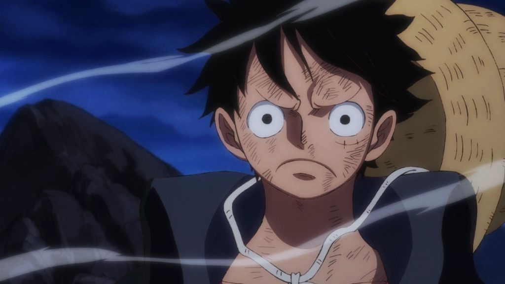 Official One Piece Episode 1064 story scene from Zoro, King, Alber, Kaido, Luffy, Usopp, Kinemon, Kiku, Izo, Raizo, Fukurokuju, CP0, Drake, Apoo, Zunesha, the Five Elders, Big Mom, Law, Kid, Hera, Prometheus, Napoleon, Misery, and Wano