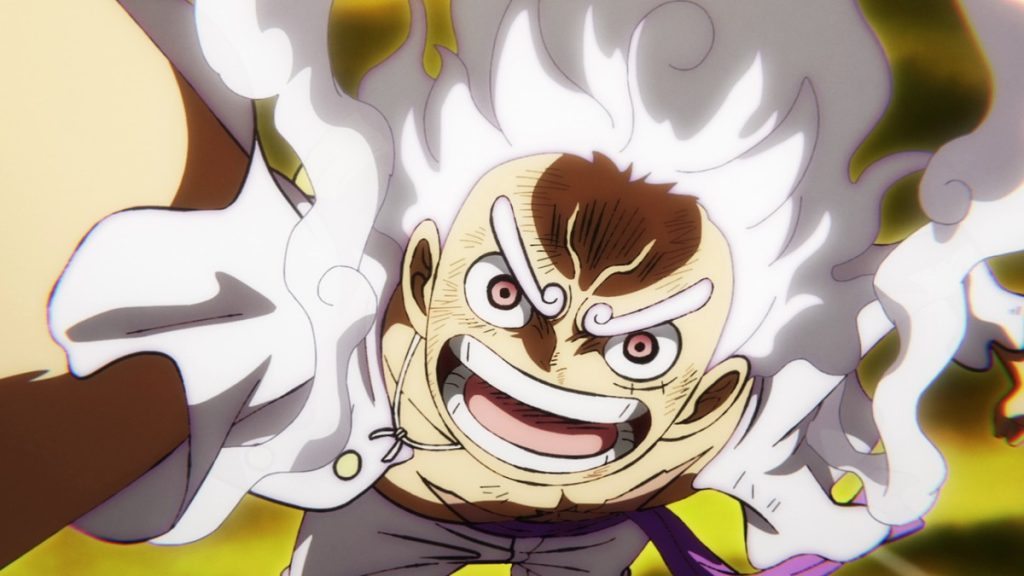 Official One Piece Episode 1075 story scene from Luffy, Kaido, Gear Five, Raizo, Jinbe, Momonosuke, Yamato, Toki, Hiyori, Denjiro, Orochi, Usopp, the Straw Hats, the Akazaya Nine, King, Rocks, Whitebeard, Higurashi, and Wano