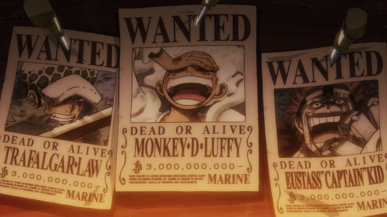 Official One Piece Episode 1080 story scene from Luffy, Zoro, Yamato, Momonosuke, Hiyori, Denjiro, the Akazaya Nine, Tama, Speed, Yasuie, Kaido, Big Mom, Robin, Sukiyaki, Pluton, Law, Kid, Buggy, Blackbeard, Ryokugyu, Shanks, Sabo, and Wano