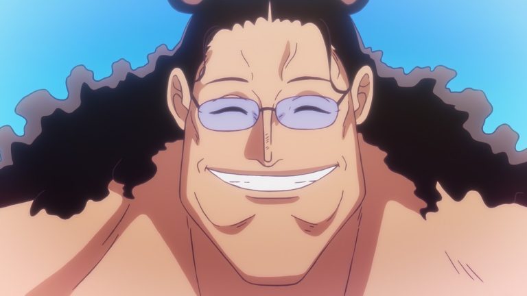 Official One Piece Episode 1103 story scene from Vegapunk, Bonney, Kuma, Stussy, Lucci, Kaku, Zoro, Sanji, Sentomaru, S-Bear, S-Snake, S-Hawk, S-Shark, Edison, Lilith, Weevil, Miss Bakkin, Marco, Kizaru, Saturn, Vivi, Wapol, Morgans, CP0, Egghead, Red Port, and Sphinx