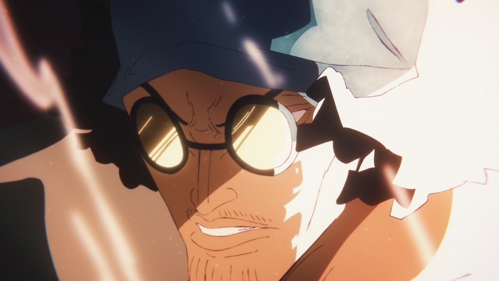 Official One Piece Episode 1115 story scene from Shanks, Kid, Killer, Dorry, Brogy, Koby, Perona, Moria, Prince Grus, Kujaku, Hibari, Garp, Helmeppo, Tashigi, Kuzan, Blackbeard, Law, Bepo, T-Bone, Sengoku, Tsuru, Buggy, Crocodile, Mihawk, Sabo, Dragon, Ivankov, Cross Guild, SWORD, Hachinosu, Elbaf, Winner Island, Lulusia, and Kamabakka