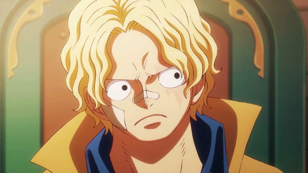 Official One Piece Episode 1117 story scene from Sabo, Dragon, Ivankov, Karasu, Lindbergh, Morley, Kuma, Bonney, Cobra, Vivi, Wapol, Imu, the Five Elders, Sai, Leo, Shirahoshi, Mjosgard, Garling, Garp, Koby, Kuzan, Shiryu, Pizarro, Helmeppo, Prince Grus, Revolutionary Army, Holy Knights, Mary Geoise, Lulusia, Hachinosu, and Egghead