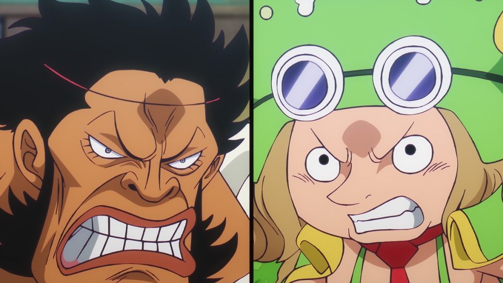 Official One Piece Episode 1118 story scene from Sabo, Dragon, Ivankov, Karasu, Lindbergh, Morley, Kuma, Bonney, Cobra, Vivi, Wapol, Imu, the Five Elders, Sai, Leo, Shirahoshi, Mjosgard, Garling, Garp, Koby, Kuzan, Shiryu, Pizarro, Helmeppo, Prince Grus, Revolutionary Army, Holy Knights, Mary Geoise, Lulusia, Hachinosu, and Egghead