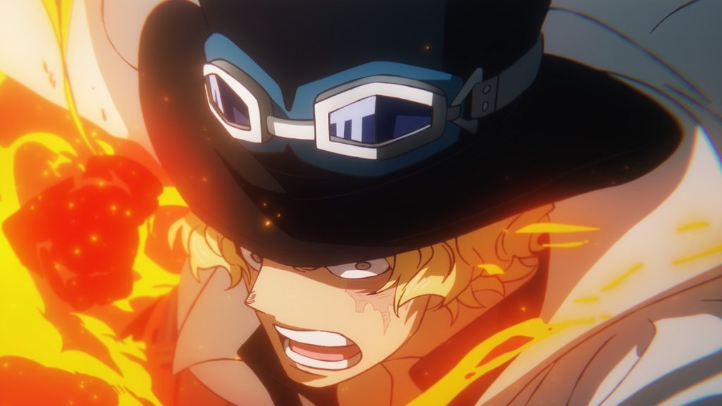Official One Piece Episode 1119 story scene from Sabo, Dragon, Ivankov, Karasu, Lindbergh, Morley, Kuma, Bonney, Cobra, Vivi, Wapol, Imu, the Five Elders, Sai, Leo, Shirahoshi, Mjosgard, Garling, Garp, Koby, Kuzan, Shiryu, Pizarro, Helmeppo, Prince Grus, Revolutionary Army, Holy Knights, Mary Geoise, Lulusia, Hachinosu, and Egghead
