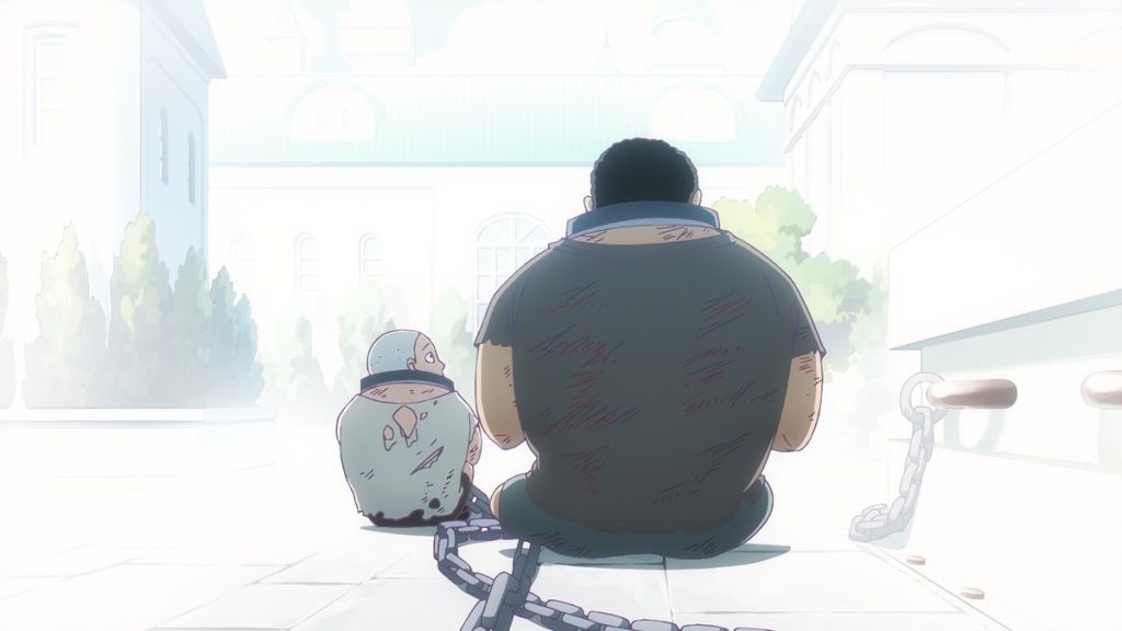 Official One Piece Episode 1129 story scene from Luffy, Kizaru, Saturn, Bonney, Kuma, Atlas, Vegapunk, Sanji, Franky, Bluegrass, Ivankov, Ginny, Roger, Garp, Rocks, Linlin, Dragon, Becory, Revolutionary Army, Celestial Dragons, Egghead, God Valley, Mary Geoise, and Sorbet Kingdom