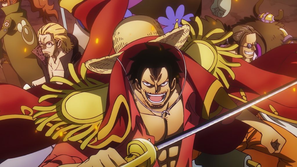 Official One Piece Episode 1130 story scene from Luffy, Kizaru, Saturn, Bonney, Kuma, Atlas, Vegapunk, Sanji, Franky, Bluegrass, Ivankov, Ginny, Roger, Garp, Rocks, Linlin, Dragon, Becory, Revolutionary Army, Celestial Dragons, Egghead, God Valley, Mary Geoise, and Sorbet Kingdom