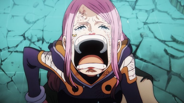 Official One Piece Episode 1137 story scene from Bonney, Kuma, Saturn, Vegapunk, Kizaru, Sanji, Franky, Atlas, Luffy, Gear Five, Nika, Dorry, Brogy, the Giant Warrior Pirates, Zoro, Lucci, Catarina Devon, Van Augur, Caribou, the Blackbeard Pirates, the Pacifistas, the Marines, Egghead, Elbaf, and the Buster Call