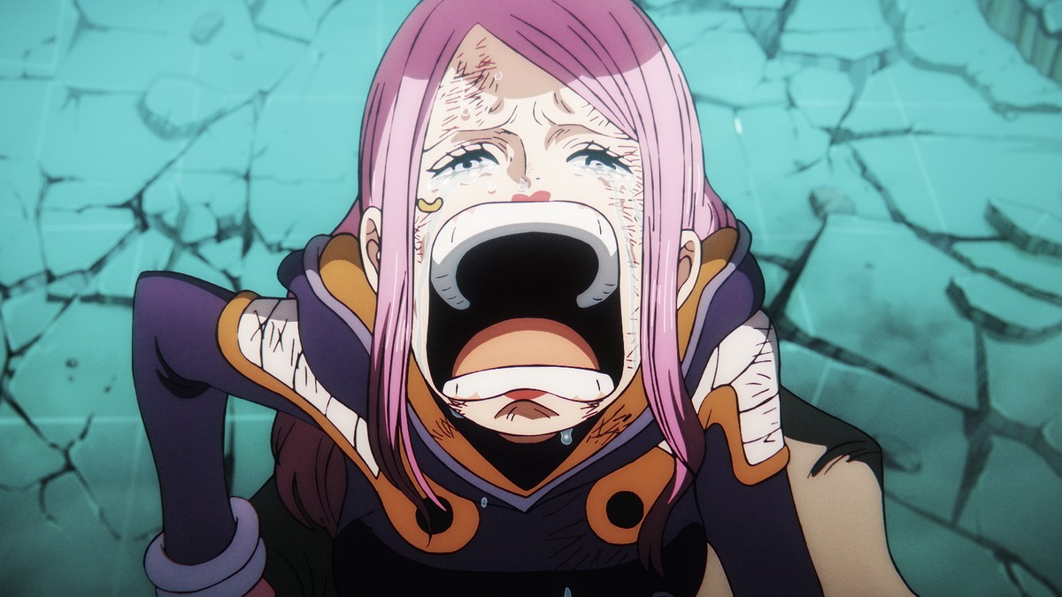 Official One Piece Episode 1137 story scene from Bonney, Kuma, Saturn, Vegapunk, Kizaru, Sanji, Franky, Atlas, Luffy, Gear Five, Nika, Dorry, Brogy, the Giant Warrior Pirates, Zoro, Lucci, Catarina Devon, Van Augur, Caribou, the Blackbeard Pirates, the Pacifistas, the Marines, Egghead, Elbaf, and the Buster Call