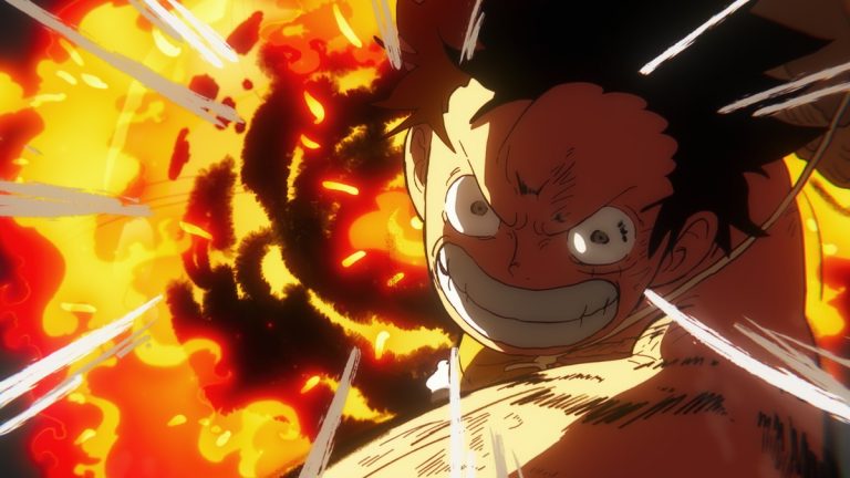 Official One Piece Episode 1146 story scene from Vegapunk, Luffy, Kizaru, Saturn, Bonney, Kuma, Caribou, Catarina Devon, Van Augur, Blackbeard, Dorry, Brogy, the Giant Warrior Pirates, Dragon, Sabo, Ivankov, Ju Peter, Nusjuro, Warcury, Mars, Zoro, Lucci, Sanji, Brook, Lilith, Stussy, Kaku, Edison, the Iron Giant, the Pacifistas, the Marines, Egghead, Punk Records, and the Frontier Dome
