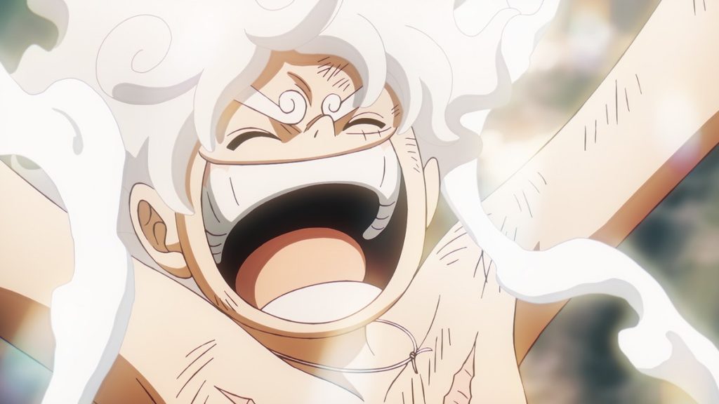 Official One Piece Episode 1153 story scene from Clover, Vegapunk, Ohara, Atlas, Lilith, Bonney, Kuma, Ginny, Luffy, Saturn, Emeth, Joy Boy, the Five Elders, Kizaru, Akainu, York, Edison, Punk Records, Garling, Imu, Dorry, Brogy, the Giant Warrior Pirates, Usopp, Shanks, Bartolomeo, Yasopp, Blackbeard, Kuzan, Garp, Koby, Lafitte, Nami, the Sunny, Egghead, and Elbaf