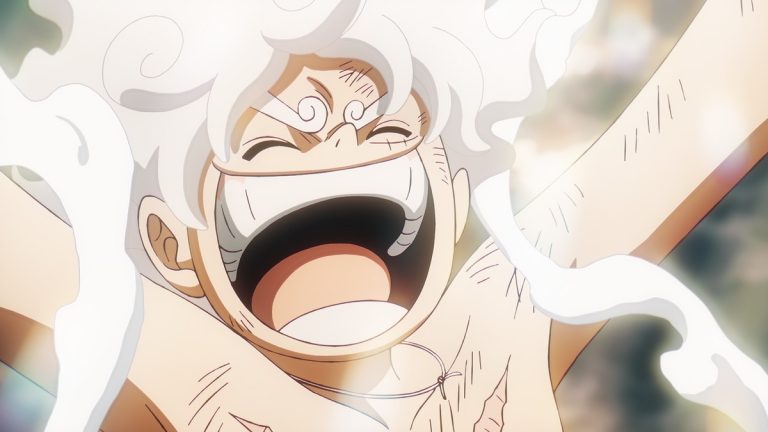 Official One Piece Episode 1153 story scene from Clover, Vegapunk, Ohara, Atlas, Lilith, Bonney, Kuma, Ginny, Luffy, Saturn, Emeth, Joy Boy, the Five Elders, Kizaru, Akainu, York, Edison, Punk Records, Garling, Imu, Dorry, Brogy, the Giant Warrior Pirates, Usopp, Shanks, Bartolomeo, Yasopp, Blackbeard, Kuzan, Garp, Koby, Lafitte, Nami, the Sunny, Egghead, and Elbaf