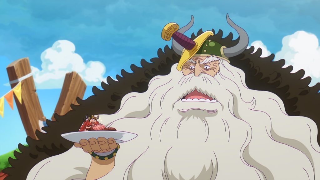 Official One Piece Episode 1166 story scene from Usopp, Luffy, Zoro, Sanji, Chopper, Nami, Robin, Saul, Brook, Franky, Jinbe, Lilith, Bonney, Gerd, Goldberg, Hajrudin, Road, Colon, Ripley, Jorul, Dorry, Loki, King Harald, Shanks, Shamrock, Gunko, the Holy Knights, Harley, Nika, Treasure Tree Adam, the Owl Library, Walrus School, Aurust Castle, and Elbaf