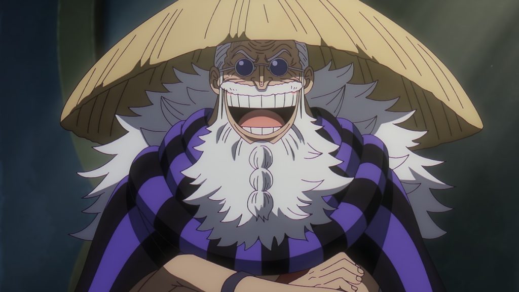 Official One Piece Episode 1169 story scene from Luffy, Zoro, Nami, Road, King Harald, Hajrudin, Shamrock, Shanks, Gunko, Loki, Cerberus, Franky, Ripley, Colon, Scopper Gaban, Gol D. Roger, Silvers Rayleigh, Jorul, Usopp, Gerd, Sommers, Killingham, the Holy Knights, Treasure Tree Adam, Aurust Castle, Walrus School, and Elbaf