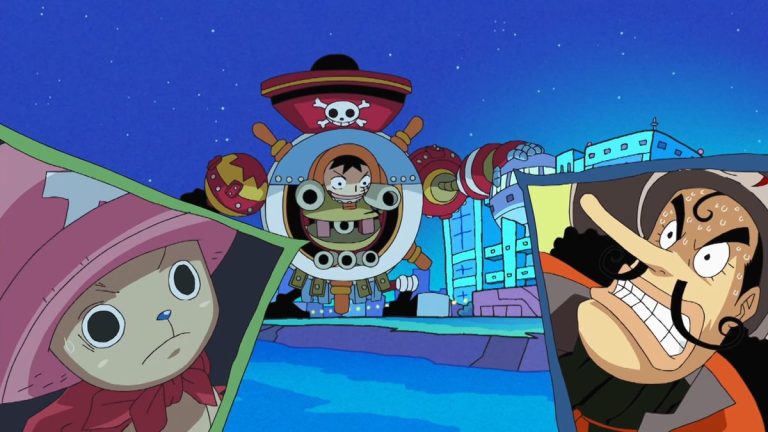 Official One Piece Episode 336 Chopperman television special scene from the occupied TV station story