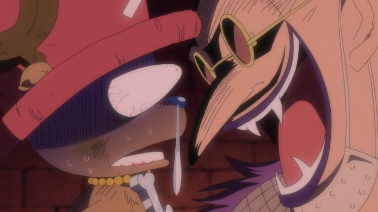 Official One Piece Episode 340 story scene from the Florian Triangle, Brook’s arrival, Thriller Bark, and Dr. Hogback’s mansion