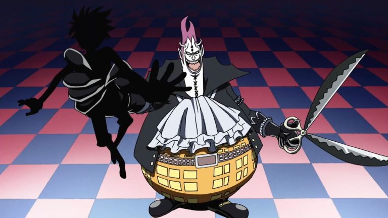 Official One Piece Episode 349 story scene from Inuppe and Jigoro, Brook’s return, zombie purification, Luffy’s stolen shadow, and Oars awakening