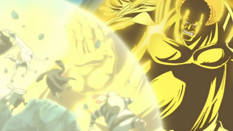 Official One Piece Episode 487 story scene from Marineford, Blackbeard, Whitebeard, Luffy, Jinbe, Akainu, Law, Koby, Shanks, Sengoku, Garp, Marco, Vista, and Buggy