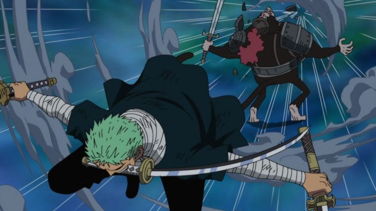 Official One Piece Episode 509 story scene from postwar Amazon Lily, Kuraigana, Weatheria, Torino Kingdom, Boin Archipelago, Tequila Wolf, Baldimore, Harahettania, Kamabakka Kingdom, and the scattered Straw Hats